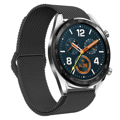 Huewei Watch GT2 46mm /Huewei Watch GT2 46mm Elite/Huewei Watch GT 46mm バンド 22mm高品质バンド 通気性 耐久性優れ マグネット式 Huewei Watch GT2/Huawei Watch GT用(2-ブラック)