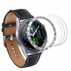 Galaxy Watch 3 45mm ベゼルリング フィルム, KARTICE Compatible With Galaxy Watch 3 45mm ベゼル 保護カバー アンチリング，9H硬度,傷直し,耐指紋,Galaxy Watch 3 45mm フィルムガラス(シルバー ベゼルリング+ガラスフィルム)